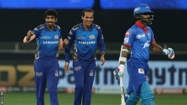 Jasprit Bumrah celebrates wicket