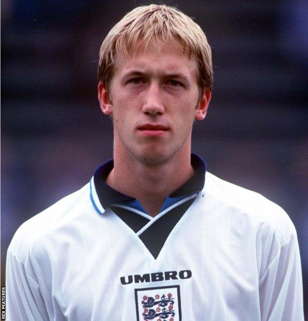 Graham Potter was capped once for England Under-21s in a 1996 European Championships qualifier against Moldova