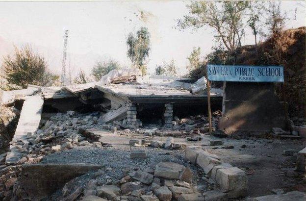 The school in Karka after the earthquake