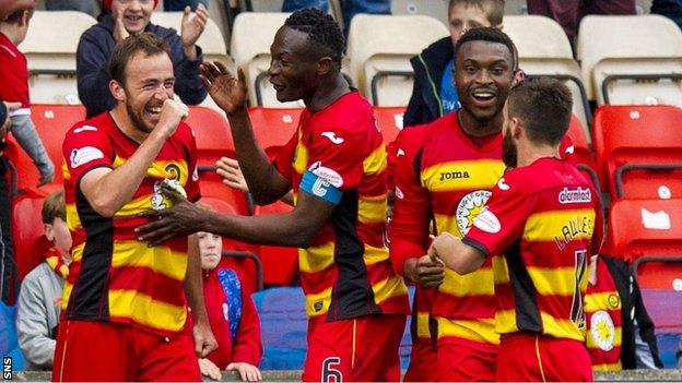 Partick Thistle players celebrating