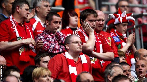 Wrexham fans at Wembley in 2013