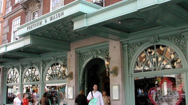 The entrance to London store Fortnum and Mason