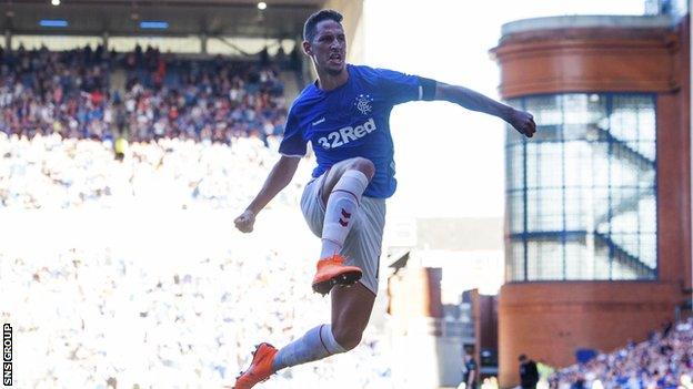 Nikola Katic enjoyed scoring on his Ibrox debut