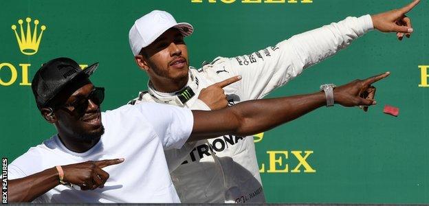 Usain Bolt and Lewis Hamilton