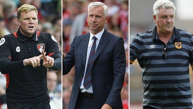 Eddie Howe, Alan Pardew and Steve Bruce