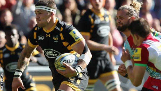 Guy Thompson scores Wasps' second try