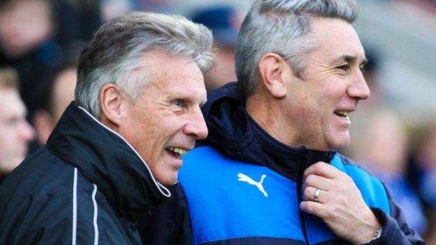 Walsall joint-caretaker manager John Ward and Chesterfield caretaker boss Mark Smith