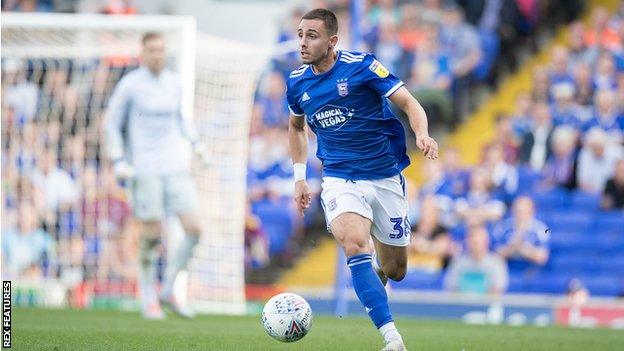 Anthony Georgiou playing for Ipswich Town