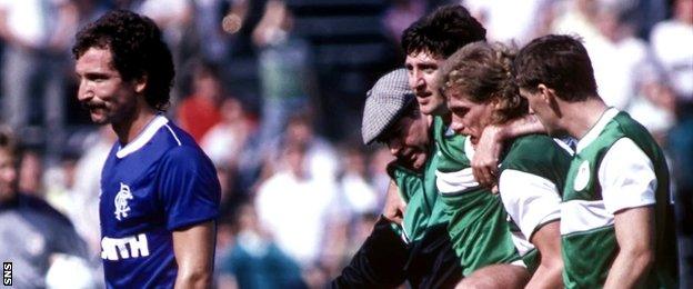 Graeme Souness after being sent off for Rangers against Hibernian