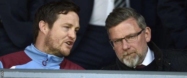 Hearts coach Jon Daly and director of football Craig Levein in the stand