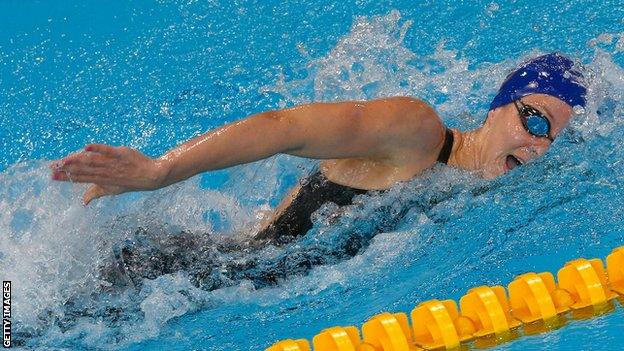 Jazz Carlin in action at the 2016 European Championships