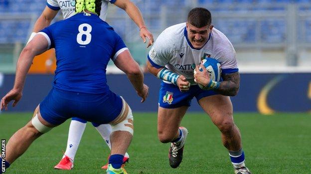 Marco Riccioni in action for Italy