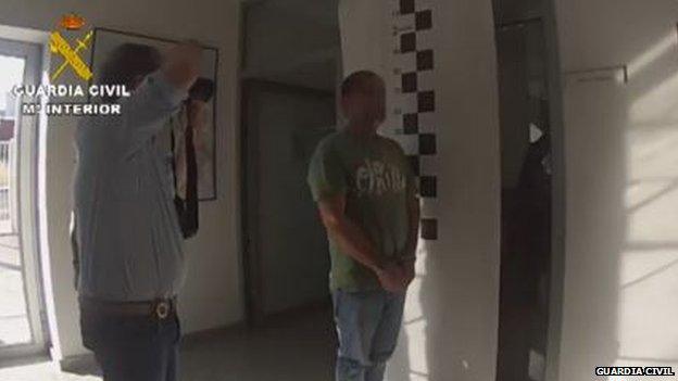 Guardia Civil footage of the arrest of the Venezuelan man