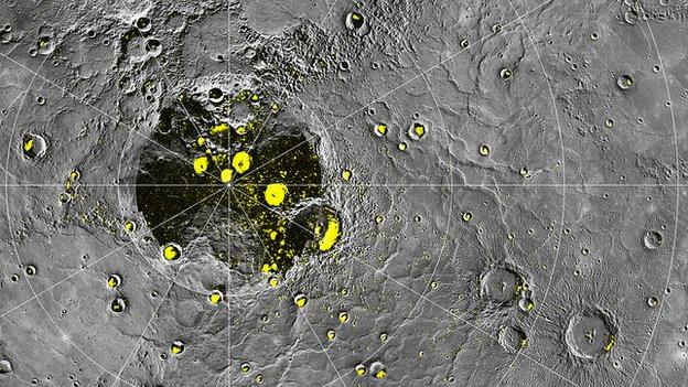 Messnger map of Mercury poles Nasa/JHUAPL/Carnegie Institution