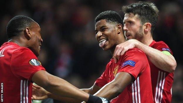 Marcus Rashford celebrates