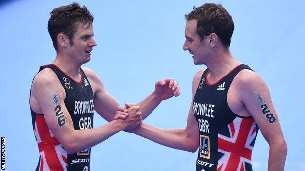 Jonny Brownlee and Alistair Brownlee