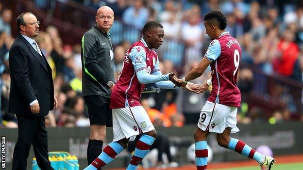 Rushian Hepburn-Murphy's Villa Park debut came as a late substitute for Scott Sinclair in last season's final home Premier League game against Newcastle United