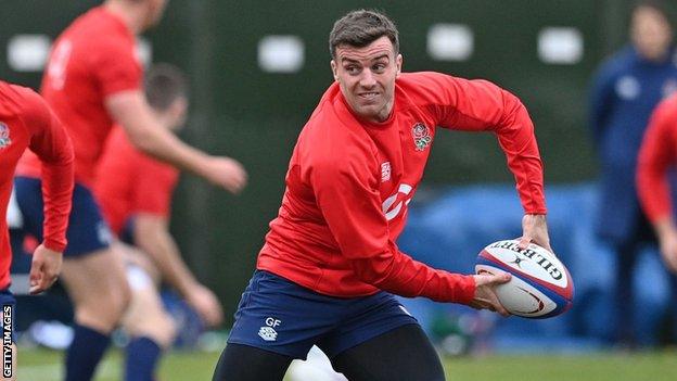 George Ford passes the ball