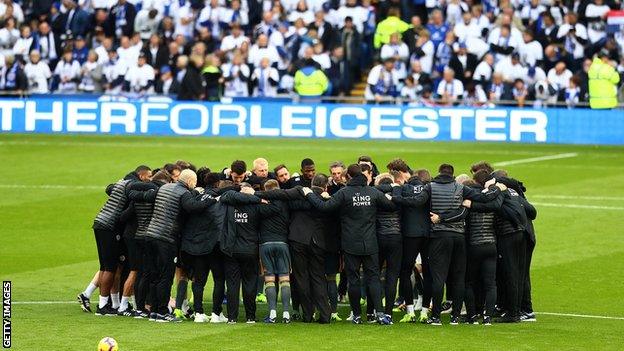 Leicester players and staff