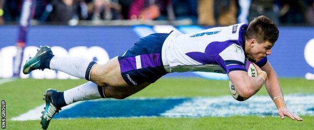 Scotland centre Huw Jones