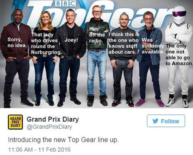 grandprixdiary: Introducing the new Top Gear line up.