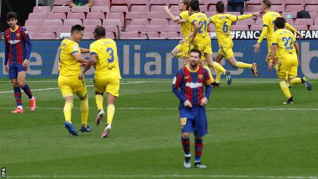 Cadiz celebrate against Barcelona