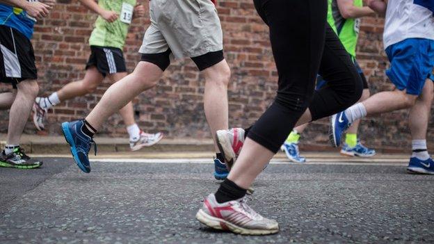 Runners at Shrewsbury Half Marathon