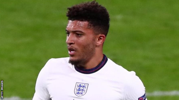 Jadon Sancho in action for England