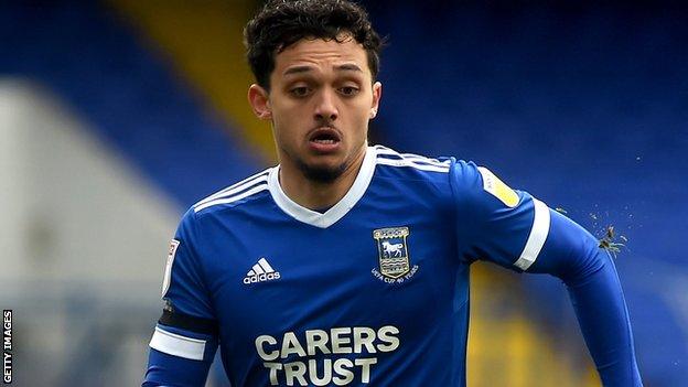 Andre Dozzell in action for Ipswich Town