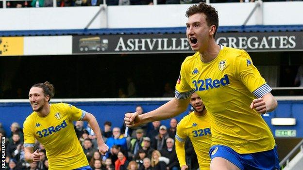 Aapo Halme celebrates scoring for Leeds against QPR