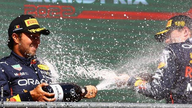 Sergio Perez and Max Verstappen