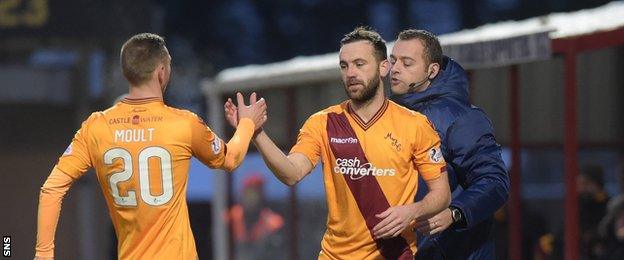 James McFadden came off the bench for his first appearance of his third spell at Motherwell