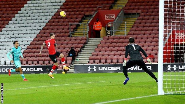 Danny Ings scored in the second minute of Southampton's 1-0 win over Liverpool on 4 January