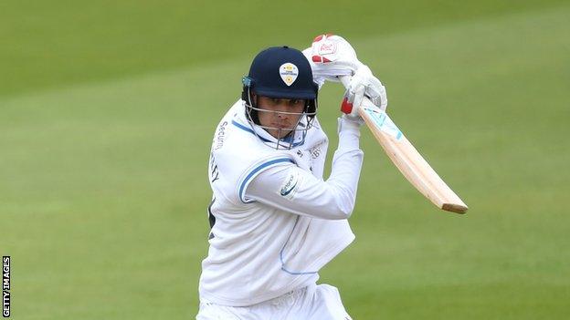 Matthew Critchley in action for Derbyshire