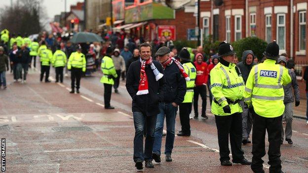 Police on Sir Matt Busby Way