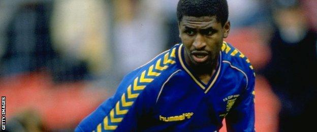 Carlton Fairweather in action for Wimbledon in 1988