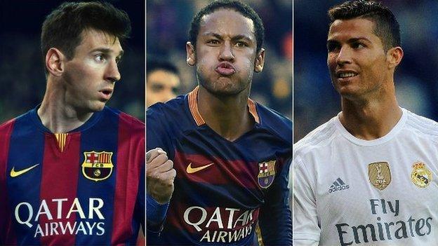 Messi, Neymar and Ronaldo