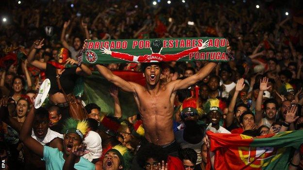 Portugal fans in Lisbon