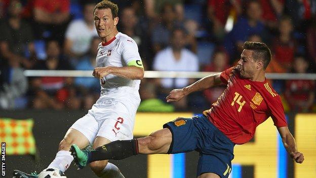 Stephan Lichtsteiner in action for Switzerland