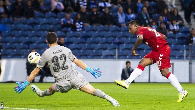 Rangers took a point at Porto with a first-half Alfredo Morelos equaliser