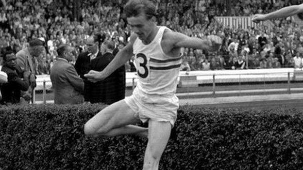 John Disley and Chris Brasher competing in the steeplechase