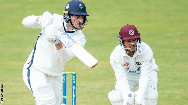 Jordan Thompson bats for Yorkshire