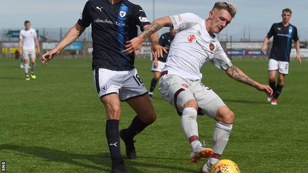 Callumn Morrison on the ball for Hearts against Raith Rovers