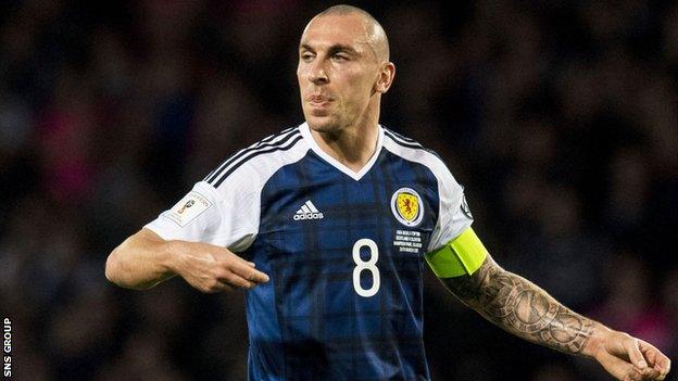 Scott Brown captained Scotland in the win over Slovenia