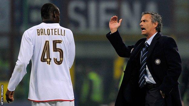 Mario Balotelli and Jose Mourinho