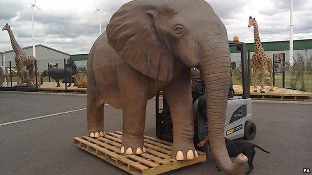 Undated handout photo of a 10ft plastic replica elephant, which is believed will feature in the last episode of the current series of Top Gear