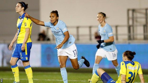 Nikita Parris celebrates