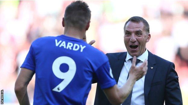 Jamie Vardy and Brendan Rodgers