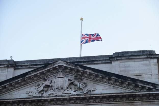 Flags have been lowered at Buckingham Palace