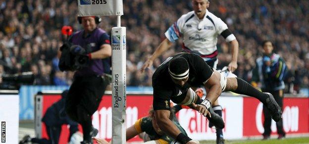 Jerome Kaino set New Zealand on their way to the final with an early try against South Africa